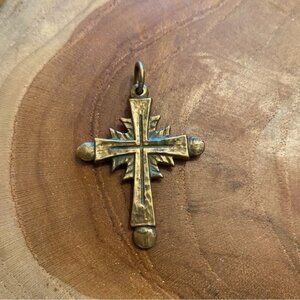 Jeep Collins brass cross pendant